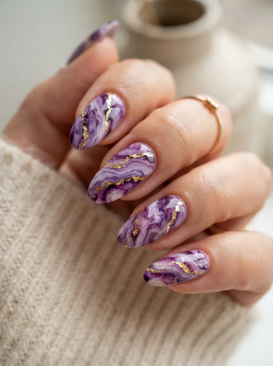 Gold Foil Marble Swirl Design