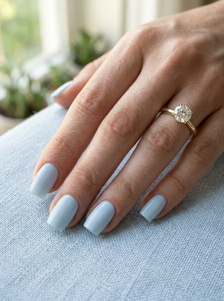 Baby Blue Square Nails