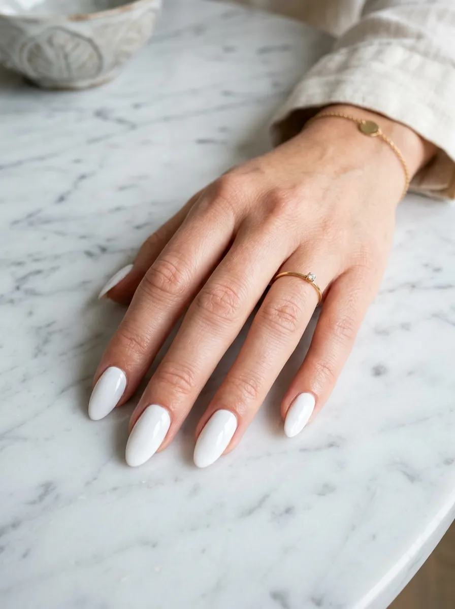 White Glazed Nails