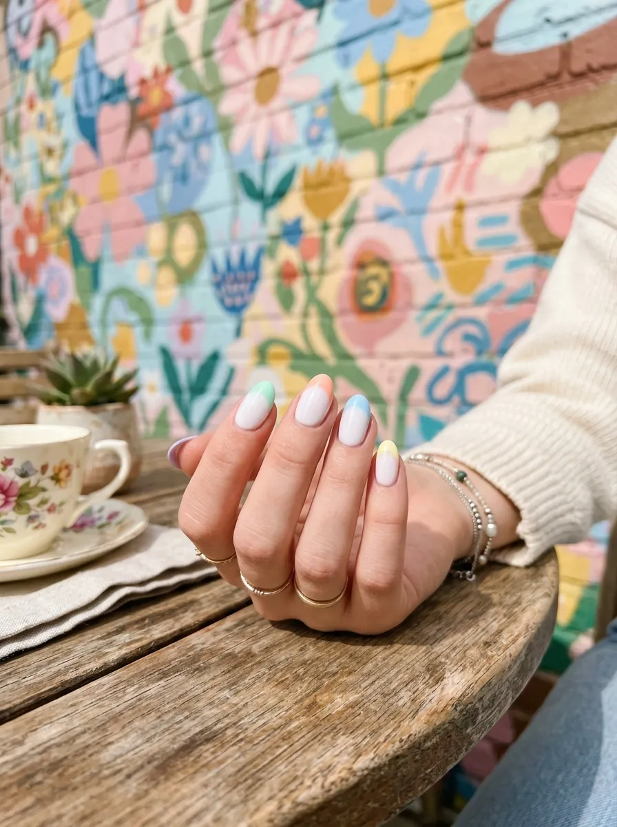 Pastel Rainbow Tips