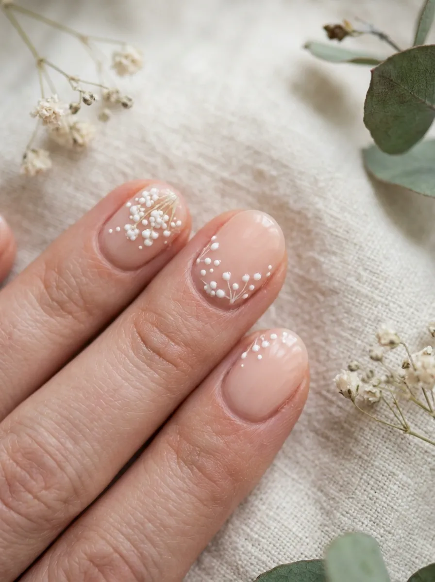Baby's Breath Cluster Nails