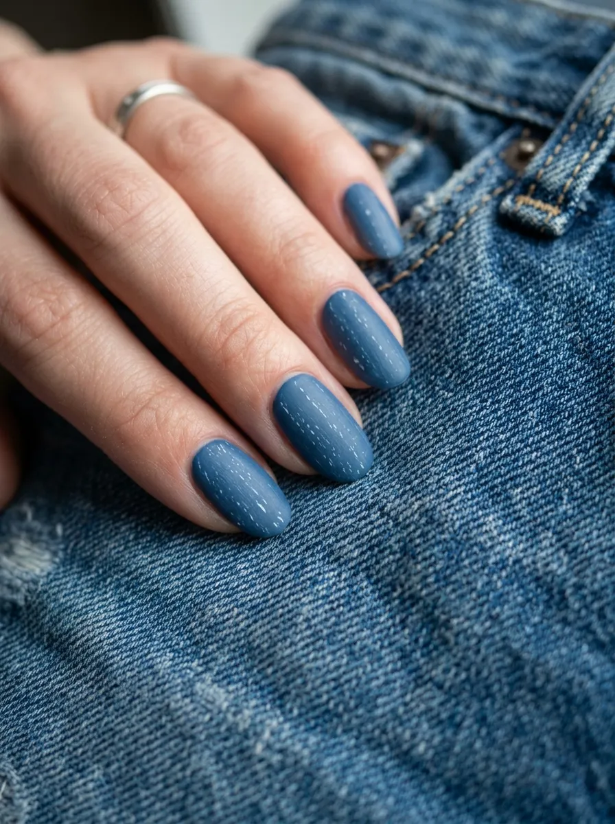 Denim Blue Nails