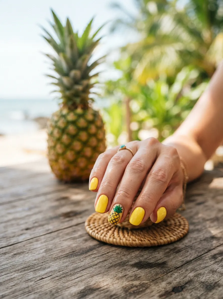 Pineapple Pattern Nails