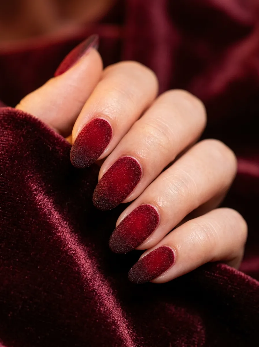 Red Velvet Ombre Nails