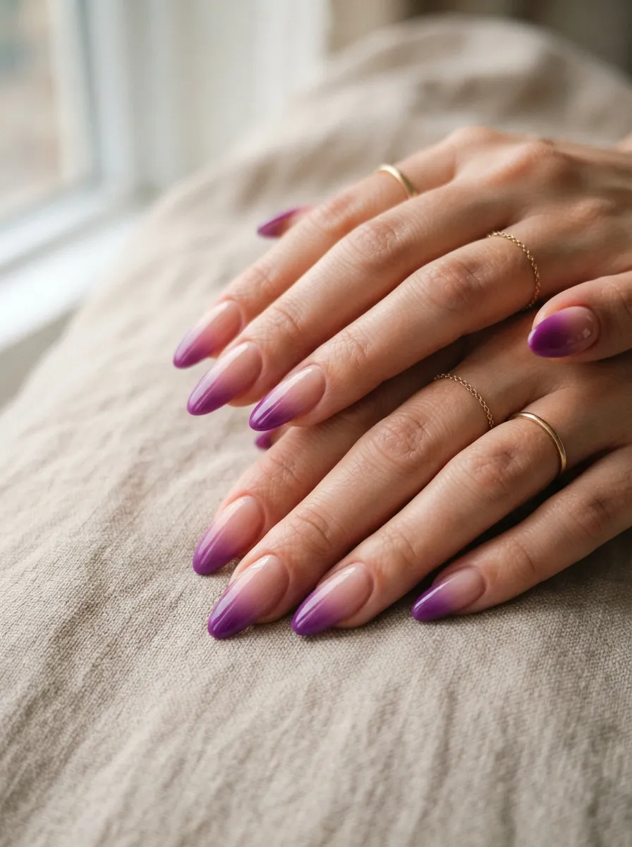 Pink Nude to Deep Orchid Ombre