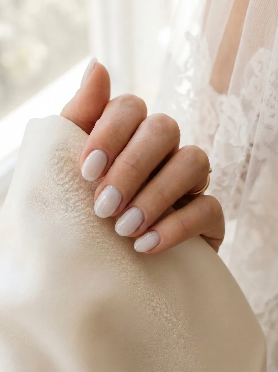 Milky White Jelly Nails