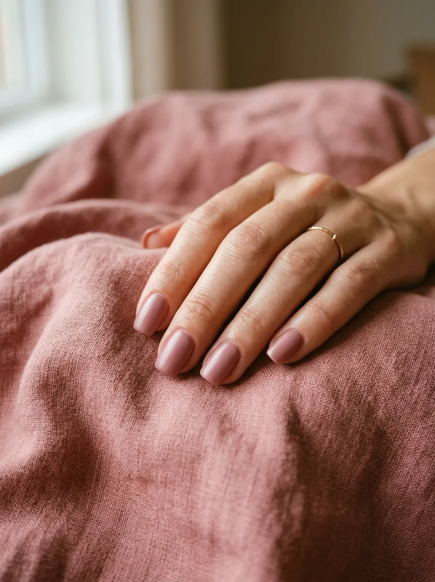 Dusty Rose Square Nails