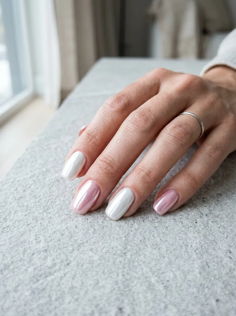 Two-Tone Pink and White Chrome