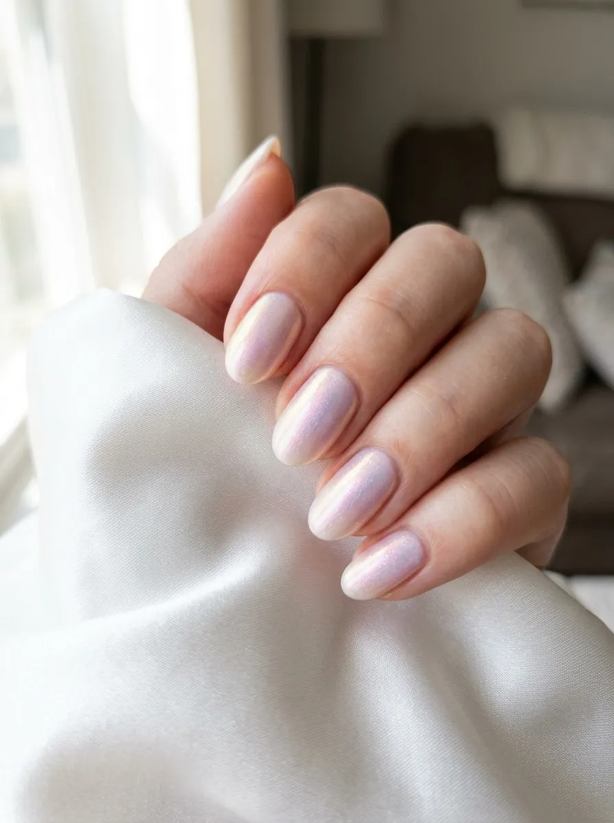 Pearl White with Iridescent Shimmer