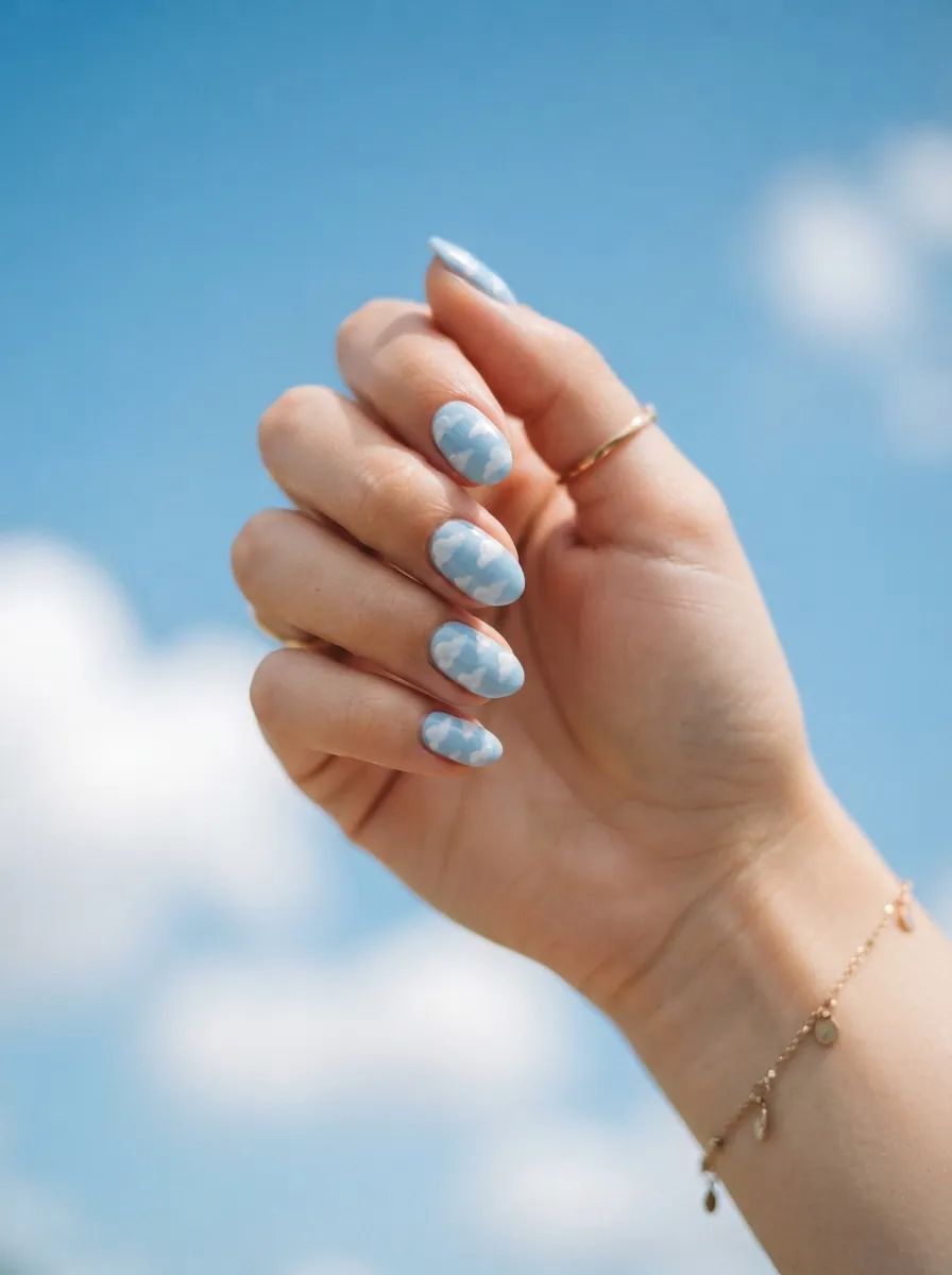 Cloud Blue Sky Nails