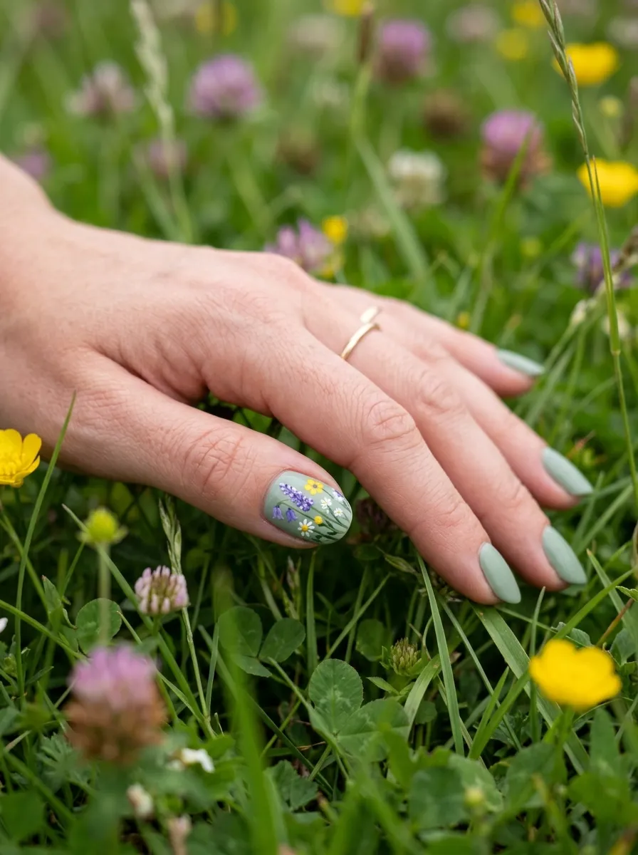 Wildflower Accent Nails