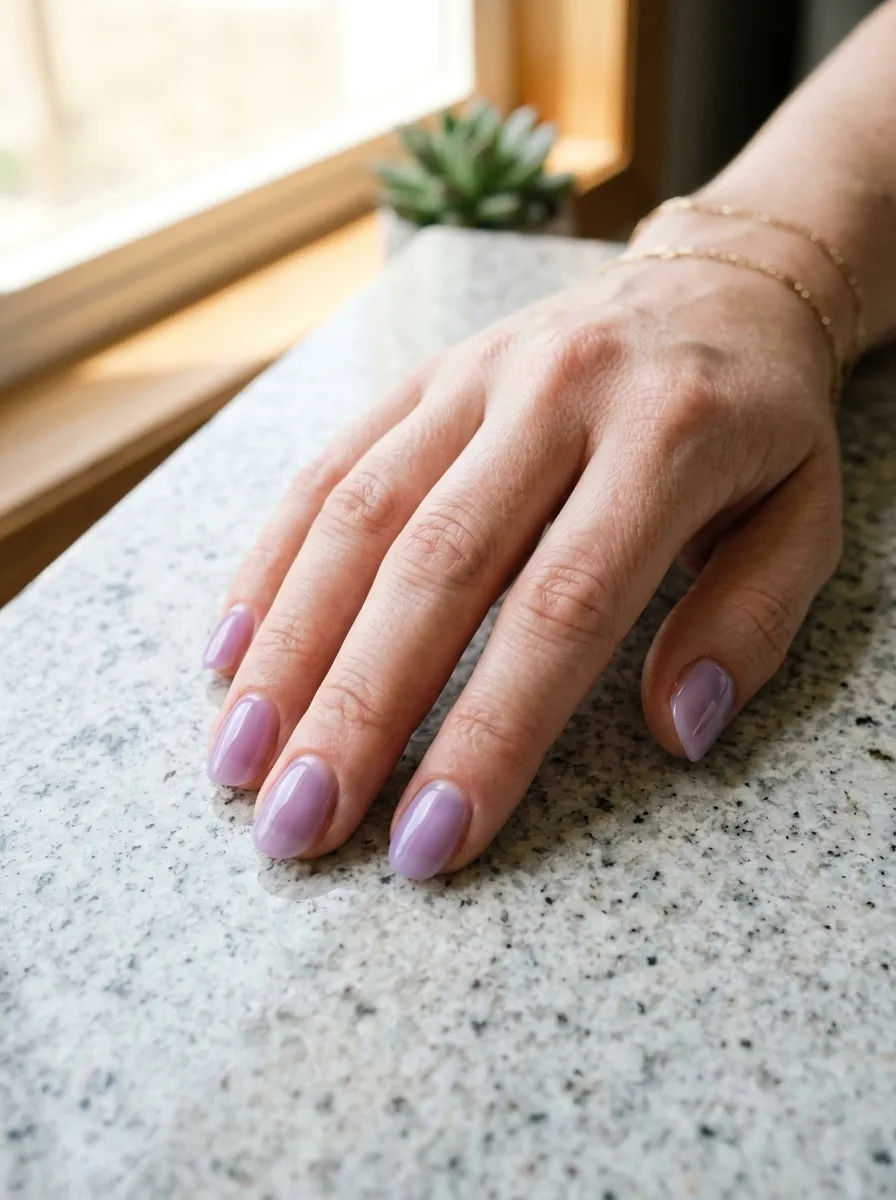 Soft Lilac Jelly Nails