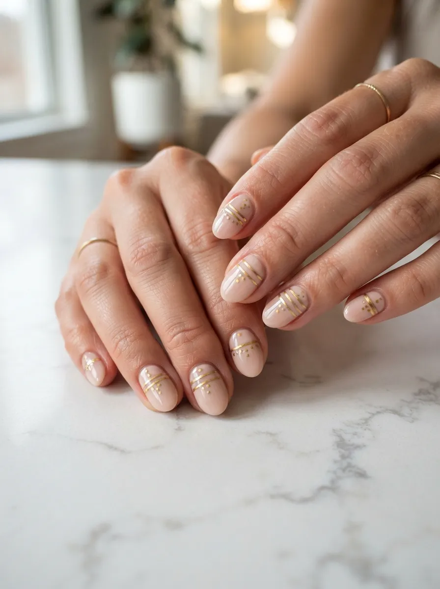 Stacked Gold Rings and Dots