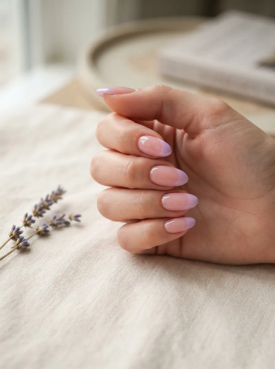 Ombre French Tips: Pink to Purple