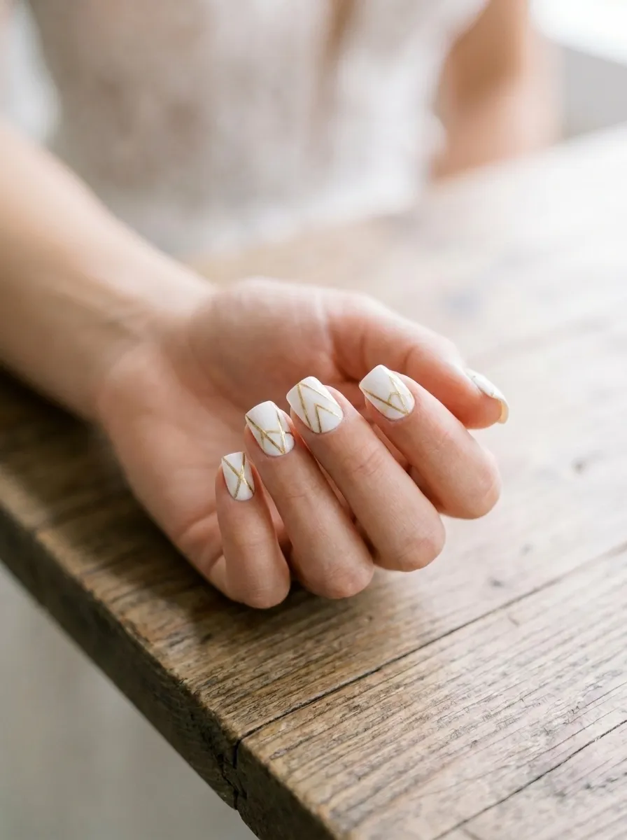 Geometric Line Nail Art