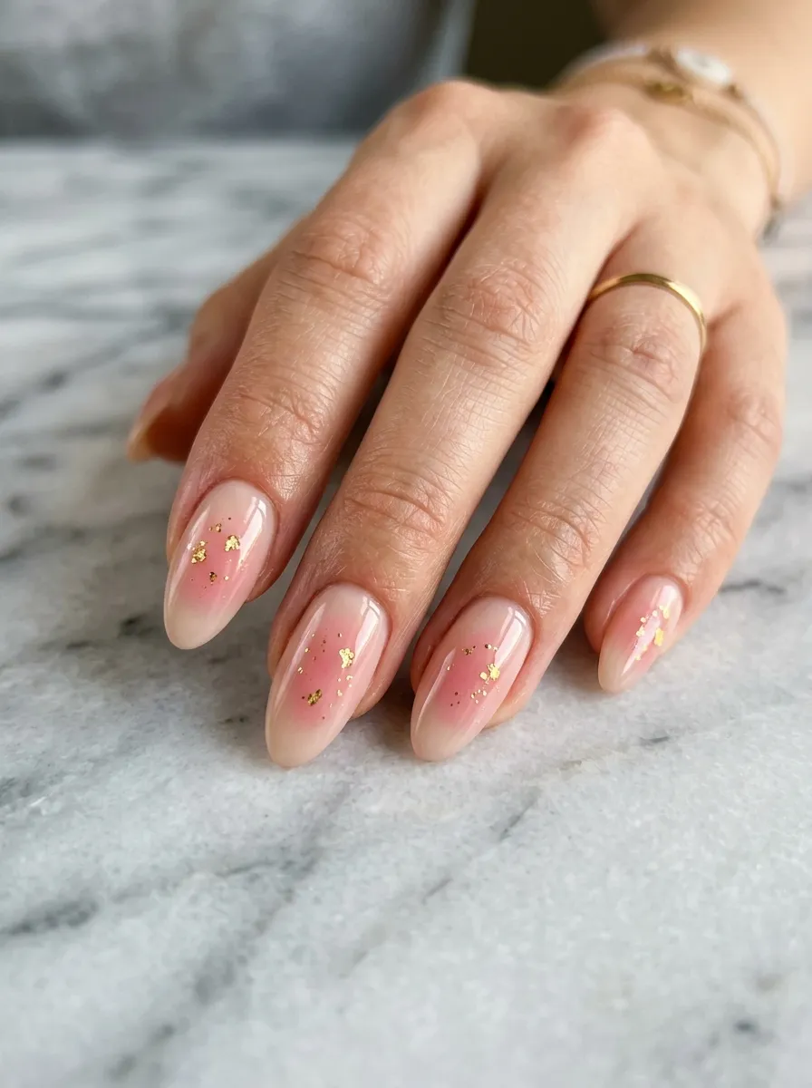 Pink Aura with Gold Flecks