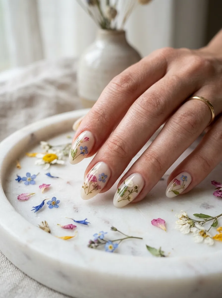 Ivory with Dried Flower Encapsulation