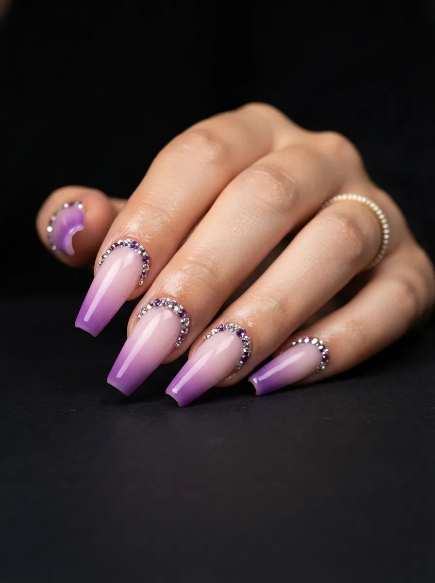 Matte Pink to Glossy Purple Ombre
