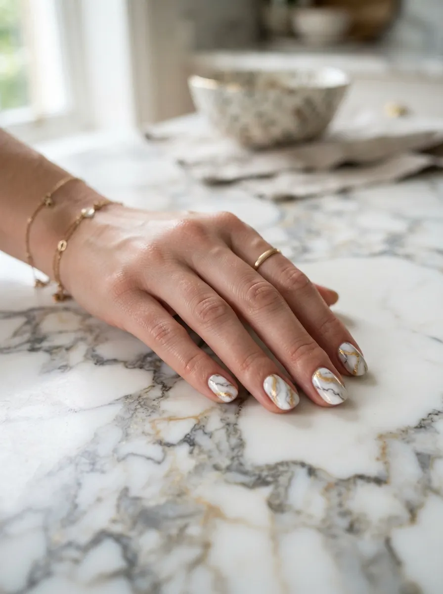 Marble Effect Nails