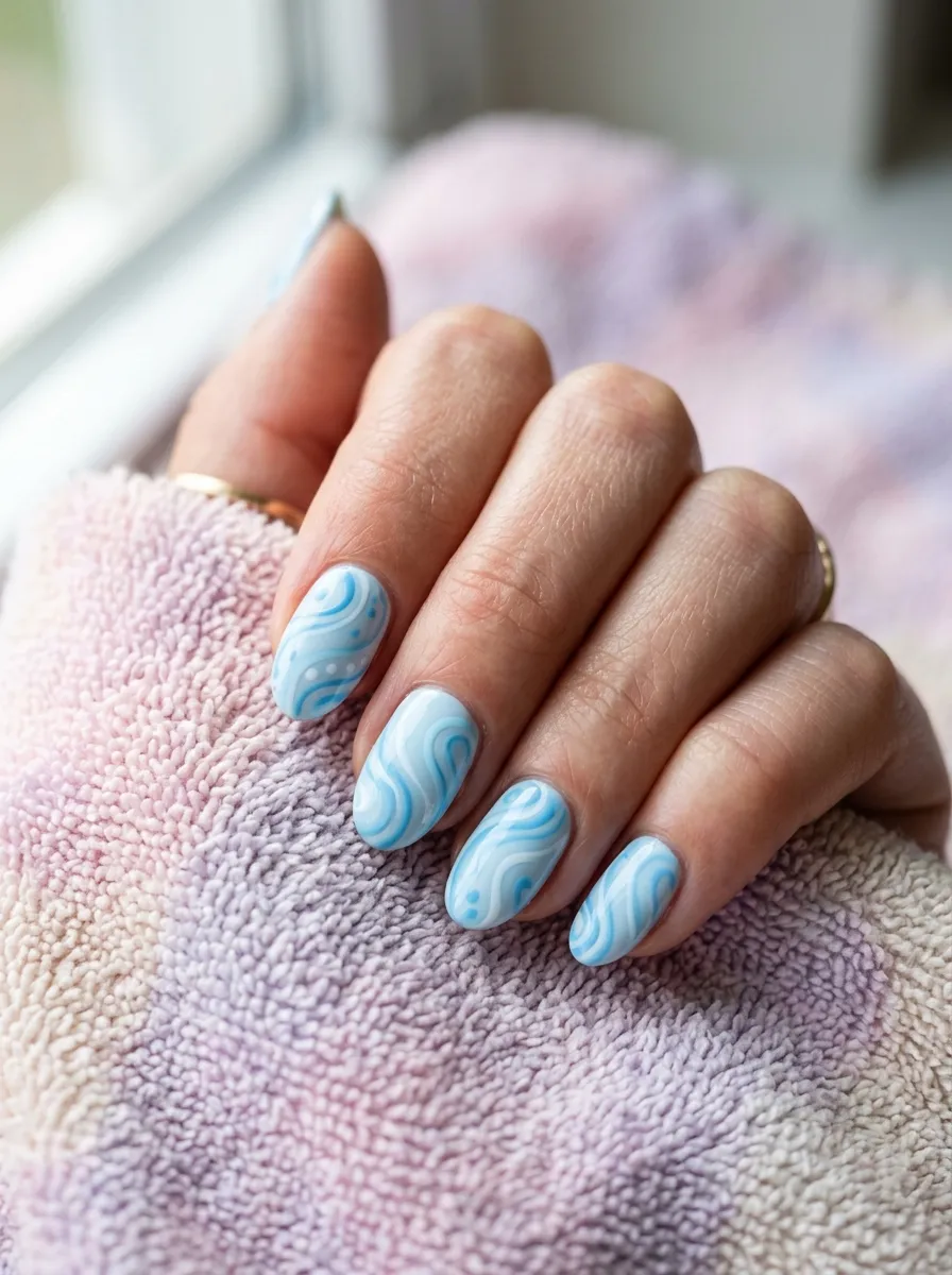 Pastel Blue Swirls