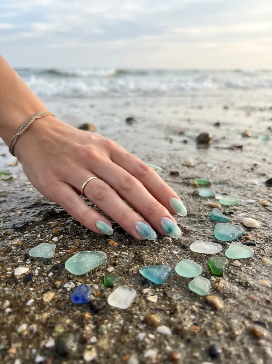 Sea Glass Nails