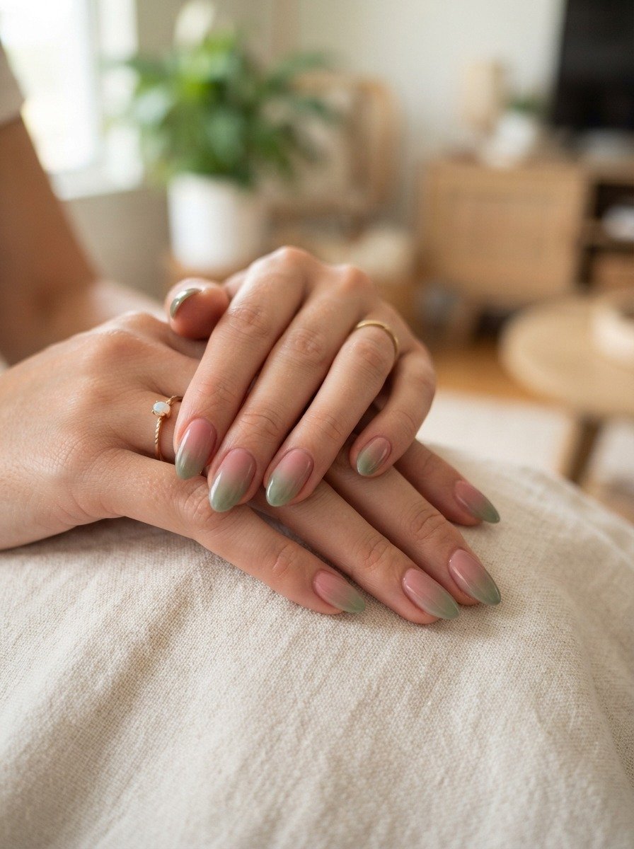 Soft Rose to Sage Ombre