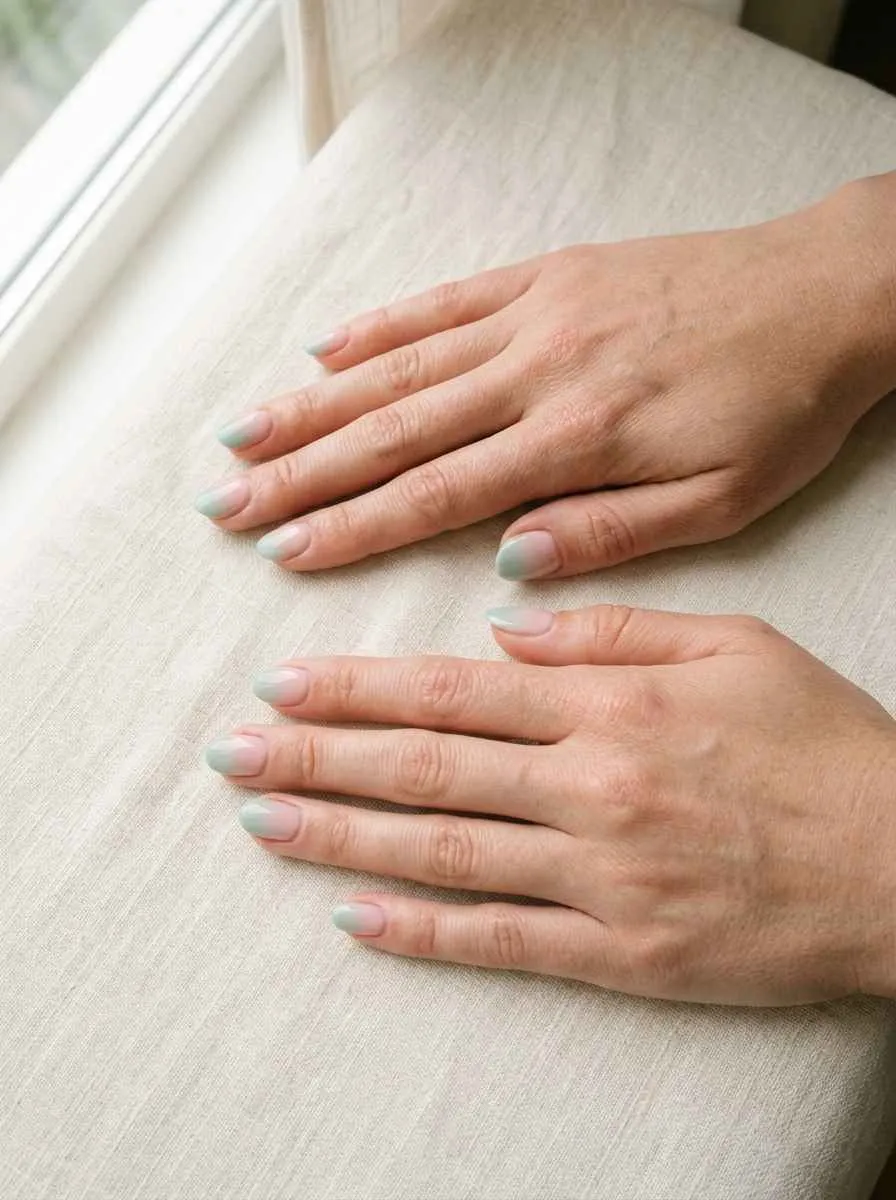 Pink and Green Ombre Nail Ideas