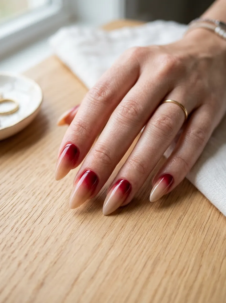 Classic Red to Nude Fade
