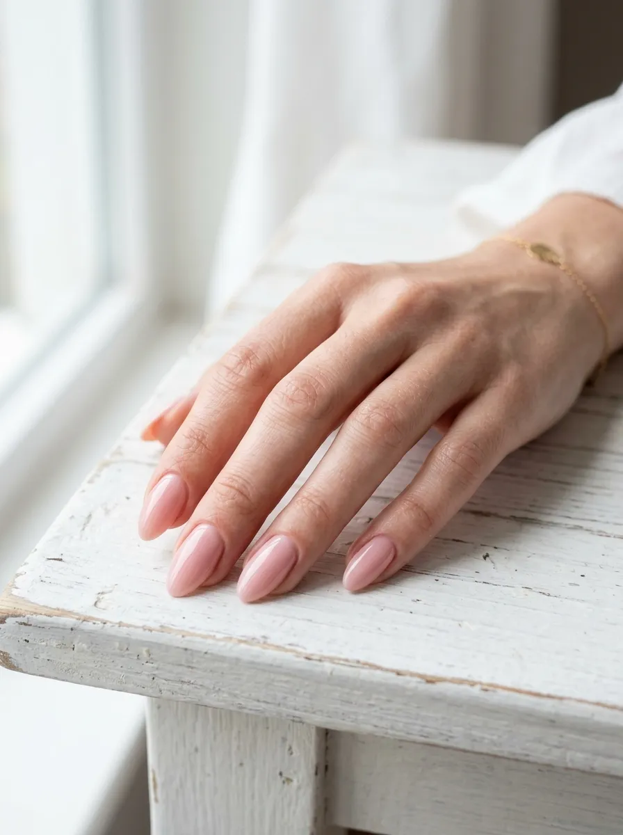 Soft Blush Pink with Glossy Finish