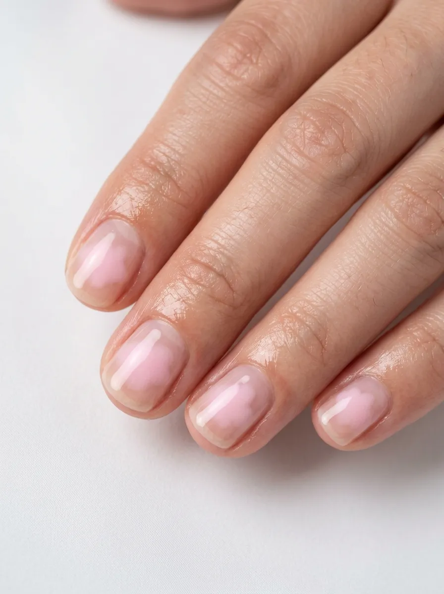 Soft Pink Cloud Aura Nails
