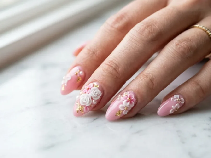 3D Gel Flower Nail Ideas