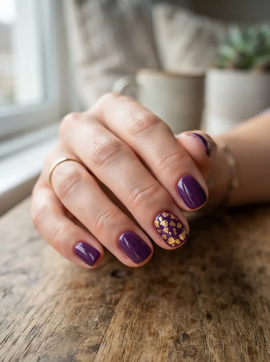Deep Amethyst Base With Gold Foil Accents