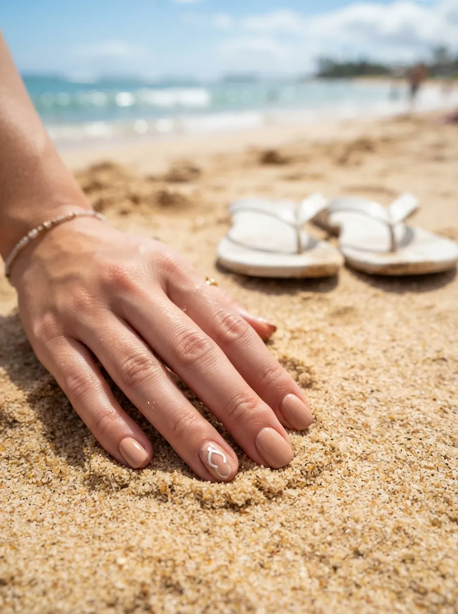 Flip Flop Tan Line Nails