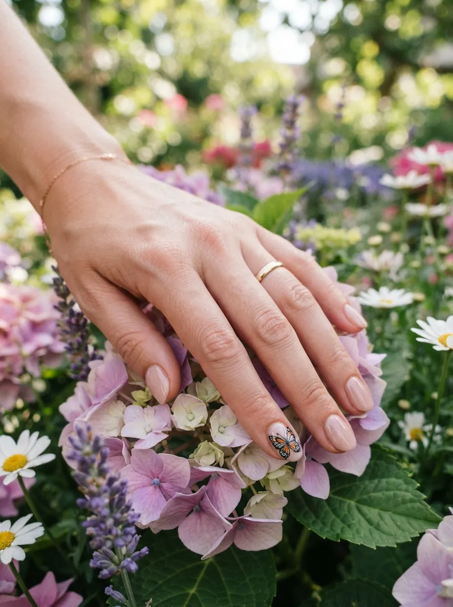 Butterfly Accent Nails