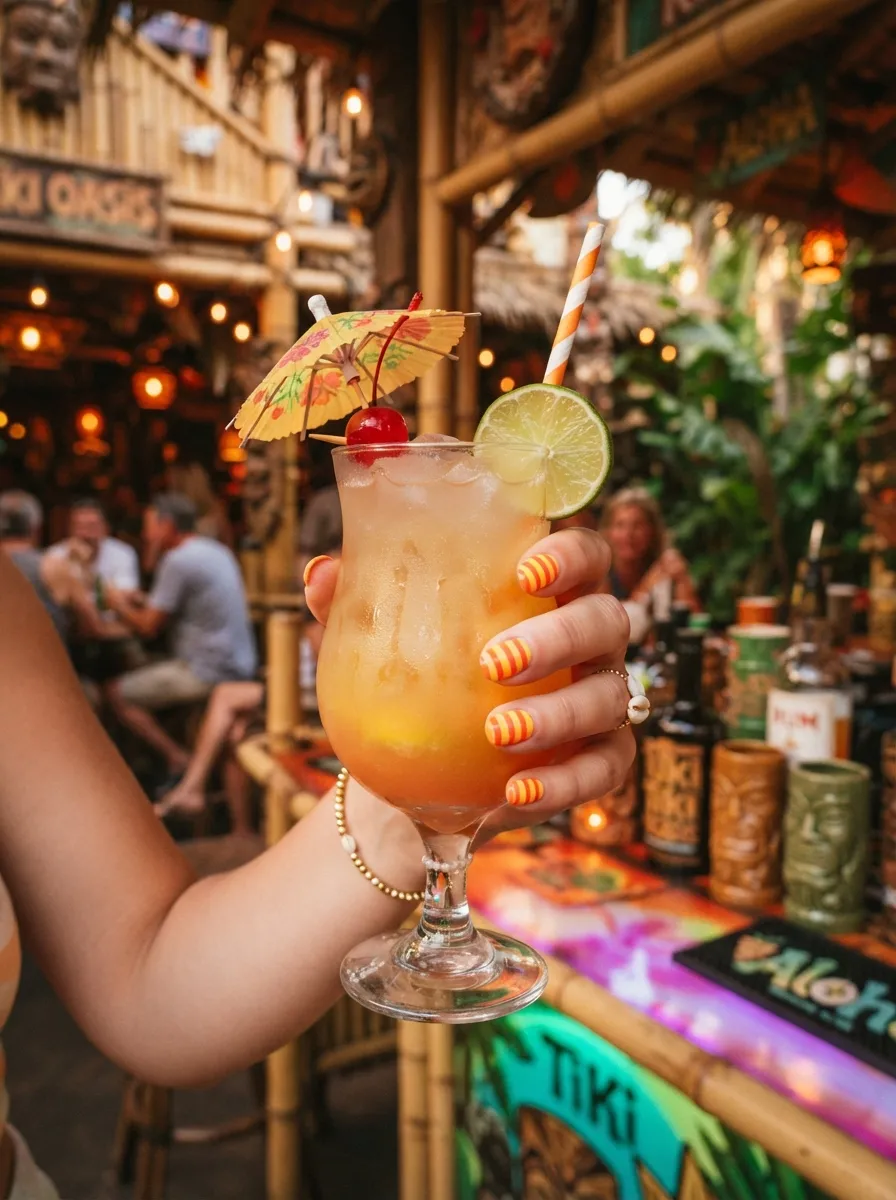 Tiki Bar Orange and Yellow