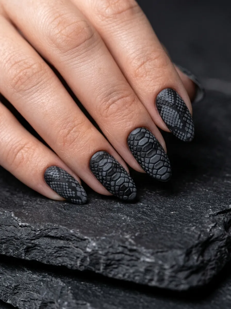 Snake Skin Texture Nails
