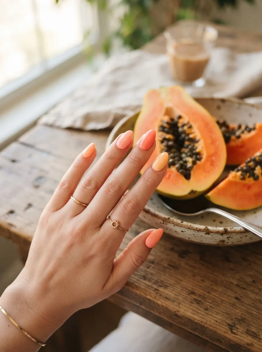 Papaya Peach Nails