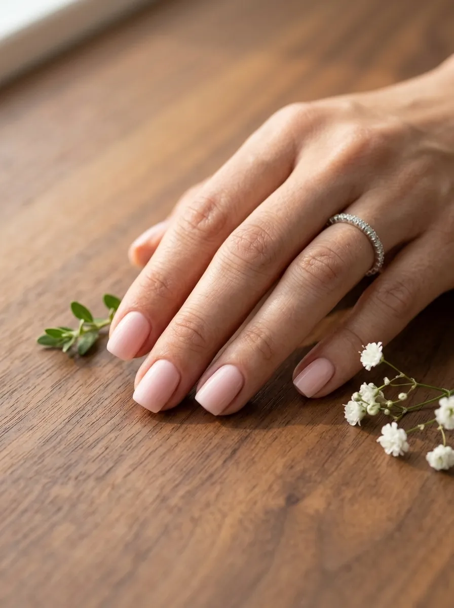 Short Square Nails for Brides