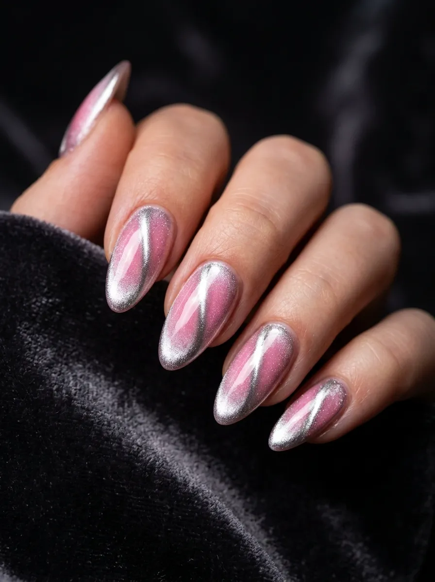 Pink Aura Chrome Cat Eye