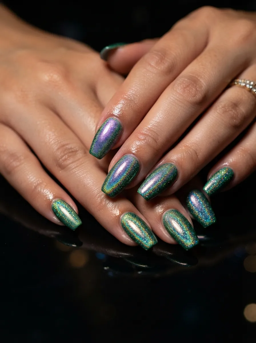 Green Holographic Base with Purple Shimmer
