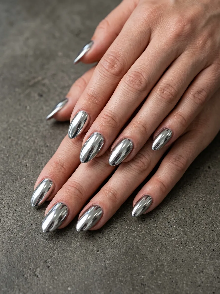 Chrome Powder Nails