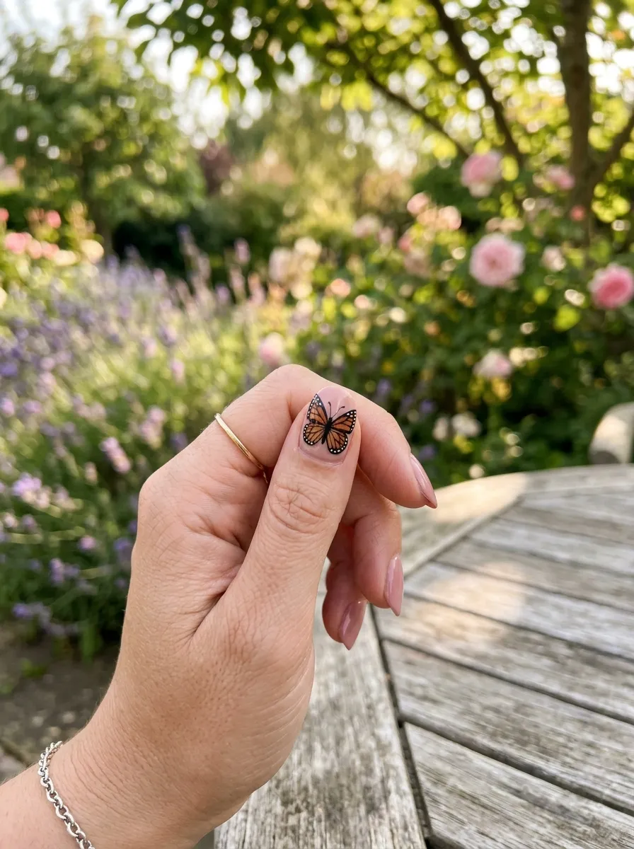 Butterfly Accent Nails