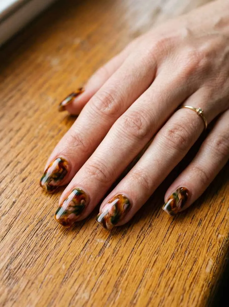Tortoiseshell Pink and Green Ombre