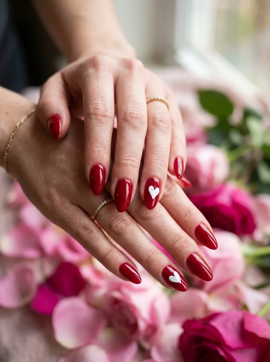 Red Cow Print Nails