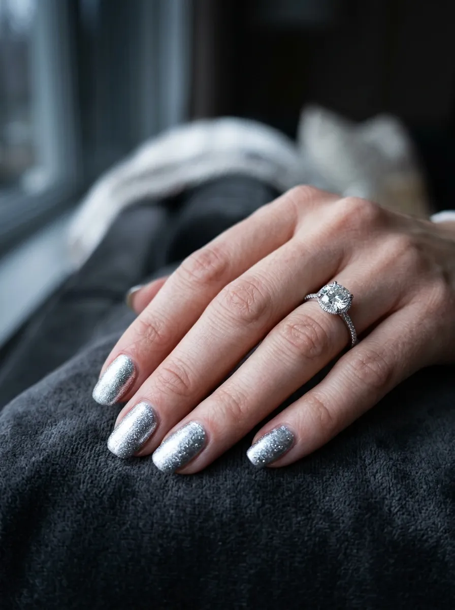 Silver Frost Nails
