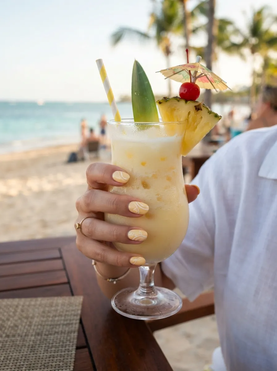 Piña Colada Cream Nails