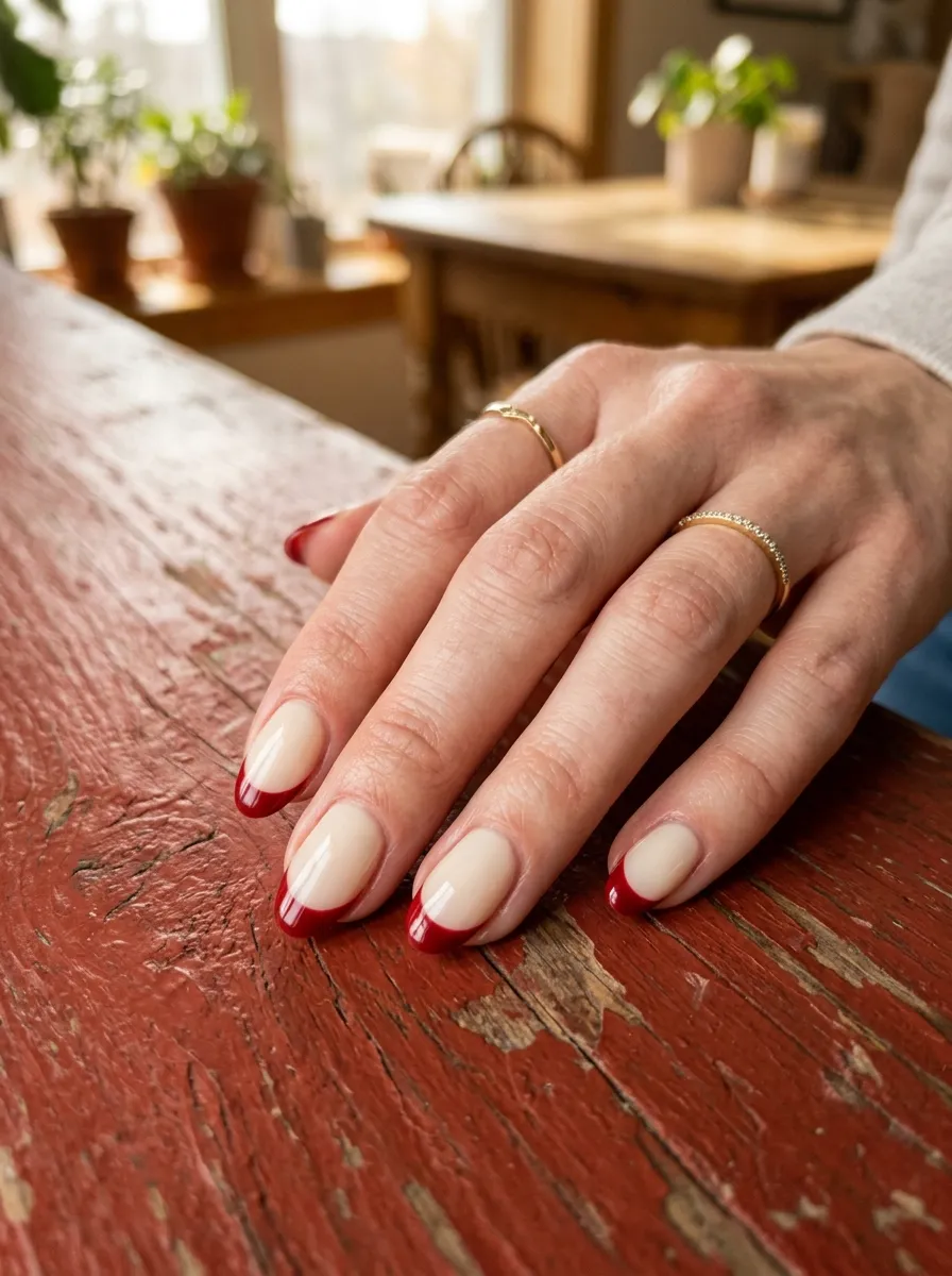 Barn Red French Tips