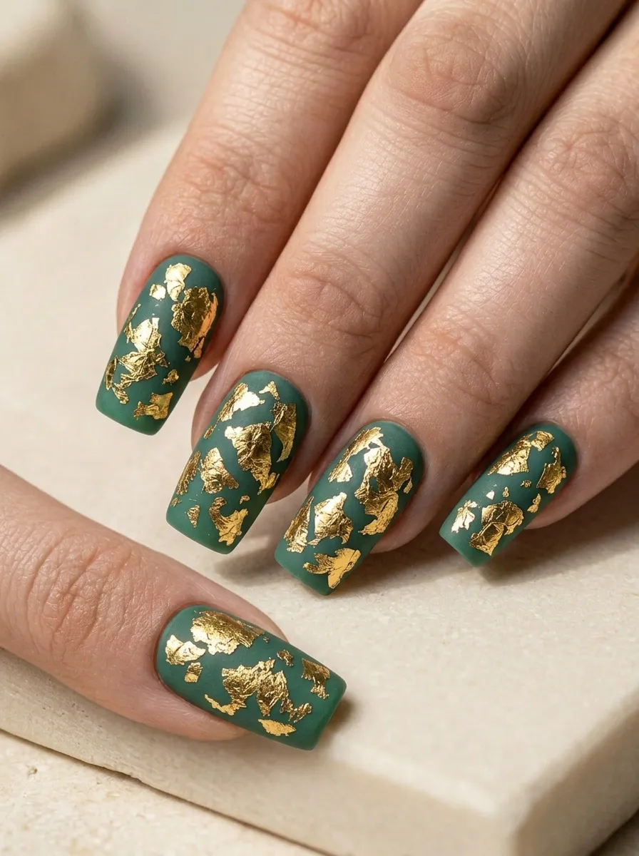 Gold Foil Accents on Jade Base