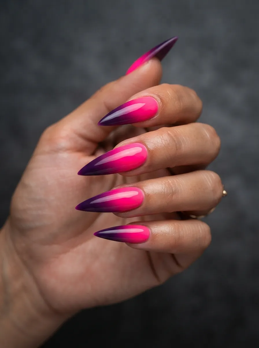 Hot Pink to Deep Purple Ombre