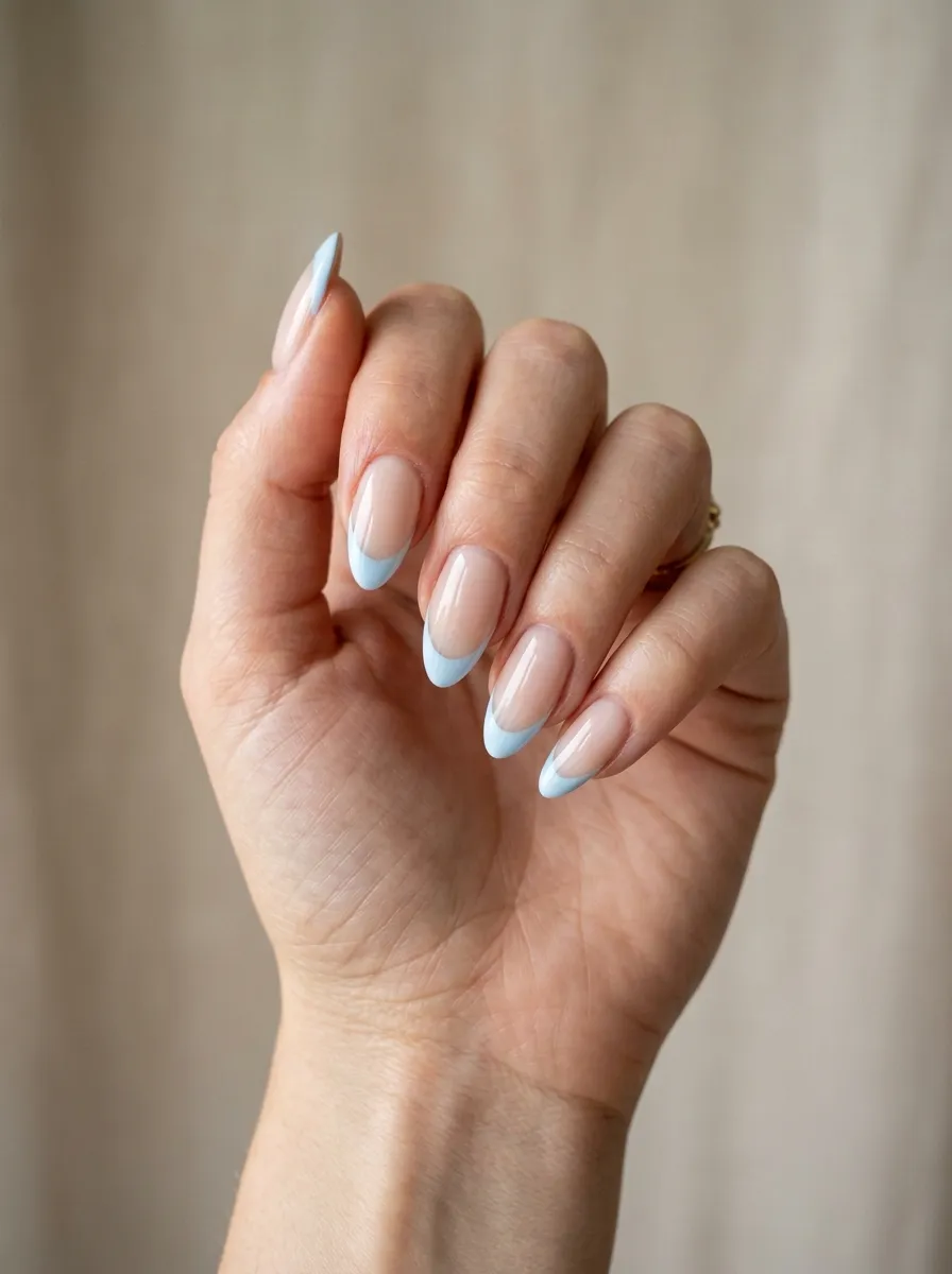 Light Blue French Tips